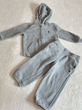Ralph Lauren Gray Hoodie & Jogger Sweat Set size 24 months